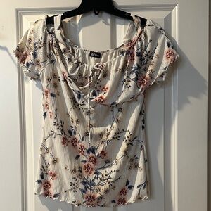 Fashion Magazine Cream Floral Blouse